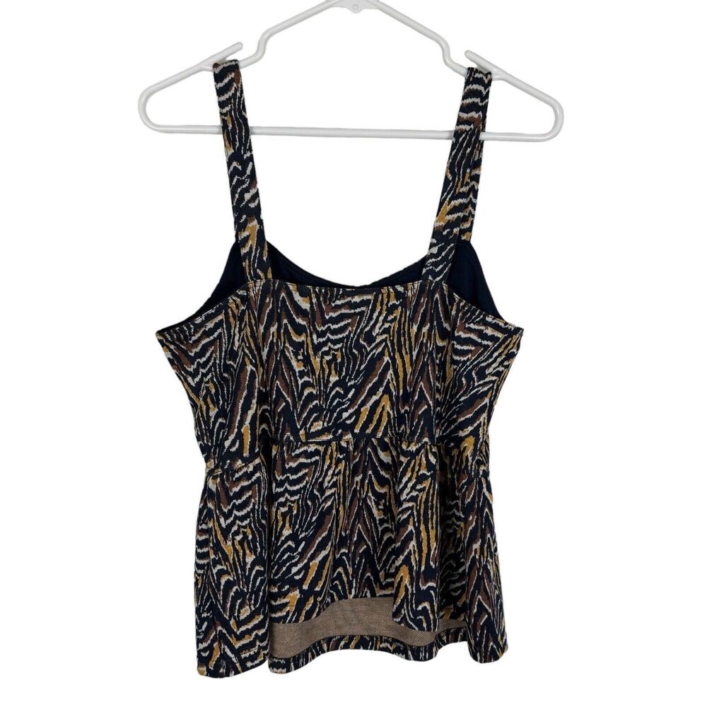 Anthropologie Blue Brown Knit Tank Top Women's Medium
